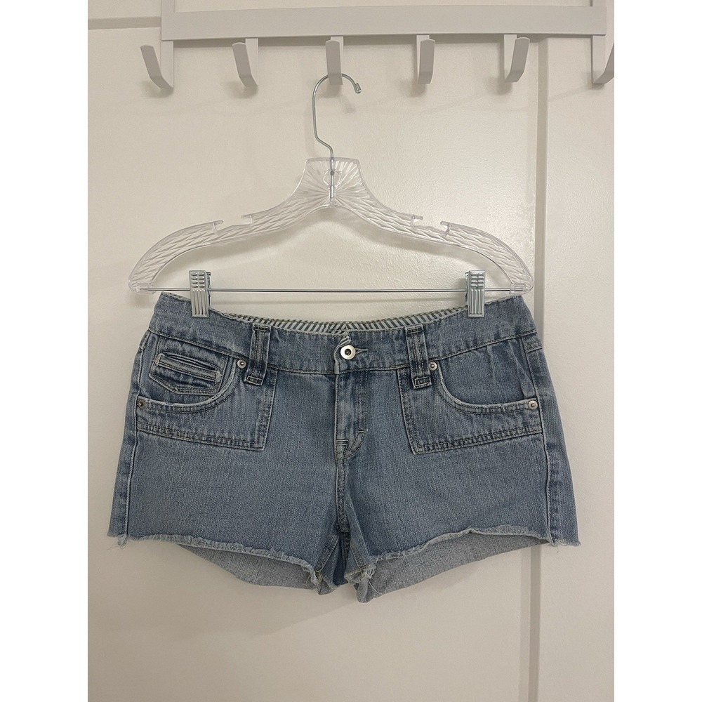 Vintage Y2K Denim Micro Shorts Light Wash Streetwear Women's Grunge